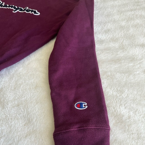 Champion Sweatshirt with Embroidered logo | Berry / Maroon color XS - Picture 3 of 4